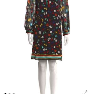 Alice and Olivia Floral Sheer Sleeve Dress